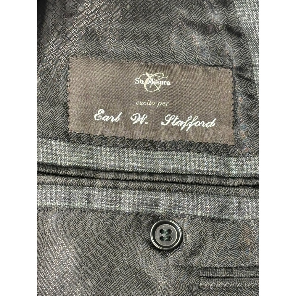 Canali x Su Misura Wool Plaid Windownpane Blazer Jacket Mens Italy Made 44L - Picture 7 of 15